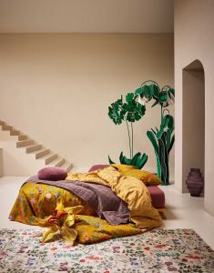 ESSENZA Marigold Flower ochre Duvet cover 260 x 220 cm